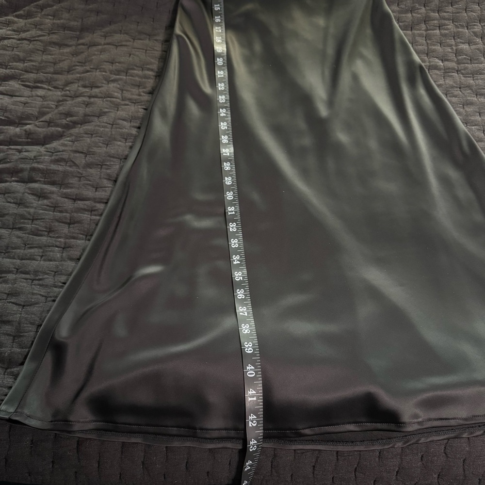 Elegant Black Satin Slip Dress - Picture 9 of 9